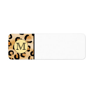 Gepersonaliseerd monogram luipspatroon afdrukken. etiket