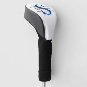 Gepersonaliseerd monogram met de naam Blauwe Grijz Golfheadcover (Schuin)