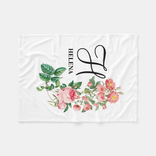 Gepersonaliseerd monogram met flacon Fleece Deken (Voorkant (Horizontaal))