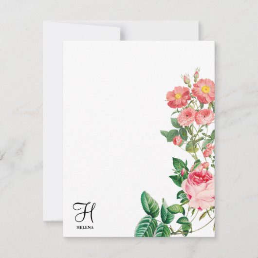 Gepersonaliseerd monogram met flacon Notitiekaartje (Voorkant)