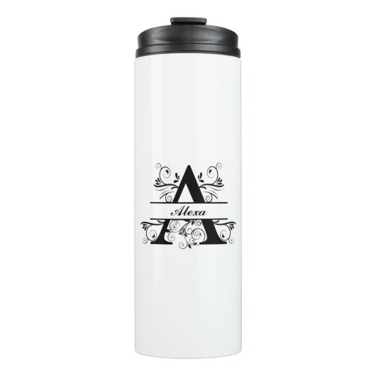 Gepersonaliseerd monogram met naam (A) Thermosbeker (Voorkant)