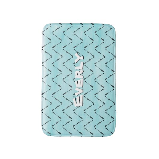 Gepersonaliseerd Monogram Mint Aztec pijlpatroon Badmat (Voorkant Verticaal)