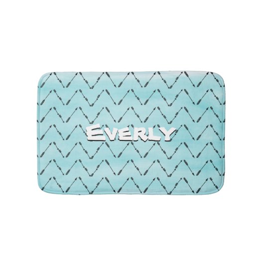 Gepersonaliseerd Monogram Mint Aztec pijlpatroon Badmat (Voorkant)