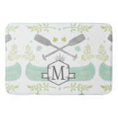 Gepersonaliseerd Monogram Mint kano patroon Badmat (Voorkant)