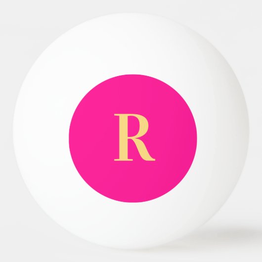 Gepersonaliseerd Monogram Modern Hot Pink Pingpongballen (Achterkant)