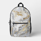 Gepersonaliseerd Monogram Modern Marmer Bedrukte Rugzak (Voorkant)