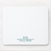 Gepersonaliseerd Monogram Mousepad–Aangepast Initi Muismat (Voorkant)