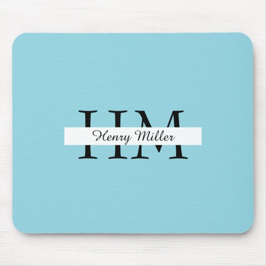 Gepersonaliseerd monogram mousepad | Aangepaste In Muismat (Voorkant)