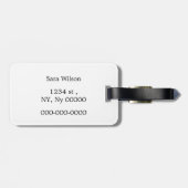 Gepersonaliseerd Monogram Munt en Grijs Bloempatro Bagagelabel (Achterkant horizontaal)