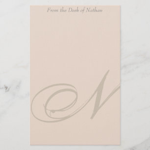 Gepersonaliseerd monogram N Stationery Briefpapier