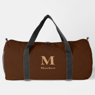 Gepersonaliseerd monogram naam bruin plunjezak