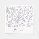 Gepersonaliseerd monogram Naam legant script N Servet (Voorkant)