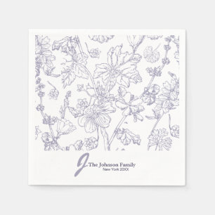 Gepersonaliseerd monogram Naam legant script N Servet