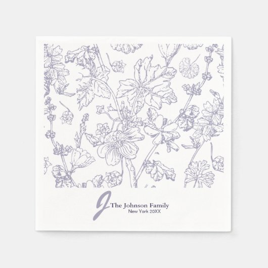 Gepersonaliseerd monogram Naam legant script N Servet (Voorkant)