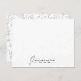 Gepersonaliseerd monogram Naam legant script Notitiekaartje