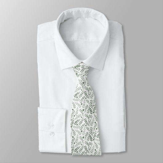 Gepersonaliseerd monogram Natuur Fern Leaf Pattern Stropdas (Gebonden)