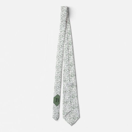 Gepersonaliseerd monogram Natuur Fern Leaf Pattern Stropdas (Achterkant)