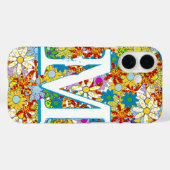 Gepersonaliseerd monogram of naam Floral Patroon Case-Mate iPhone Case (Achterkant (horizontaal))