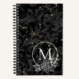 Gepersonaliseerd monogram op elegante achtergrond notitieboek