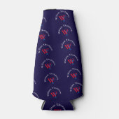 Gepersonaliseerd monogram patroon - rood en blauw flesjeskoeler (Voorkant)