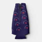 Gepersonaliseerd monogram patroon - rood en blauw flesjeskoeler (Achterkant)