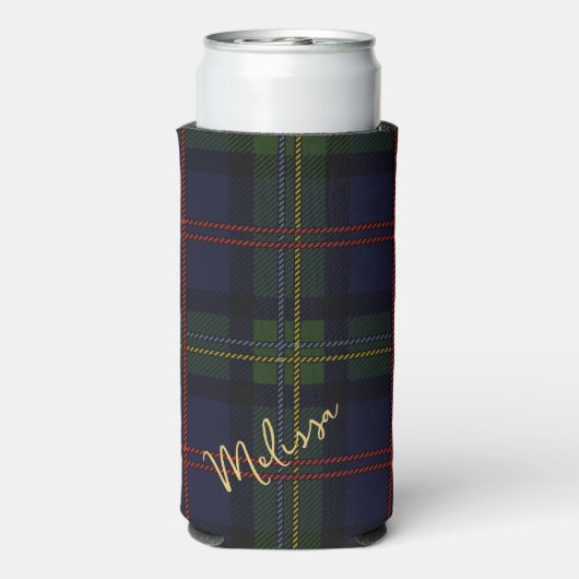 Gepersonaliseerd monogram Pset Rustic Tartan (Seltzer Achterkant)