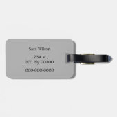 Gepersonaliseerd monogram Quatrefoil Grijs en Wit Bagagelabel (Achterkant horizontaal)