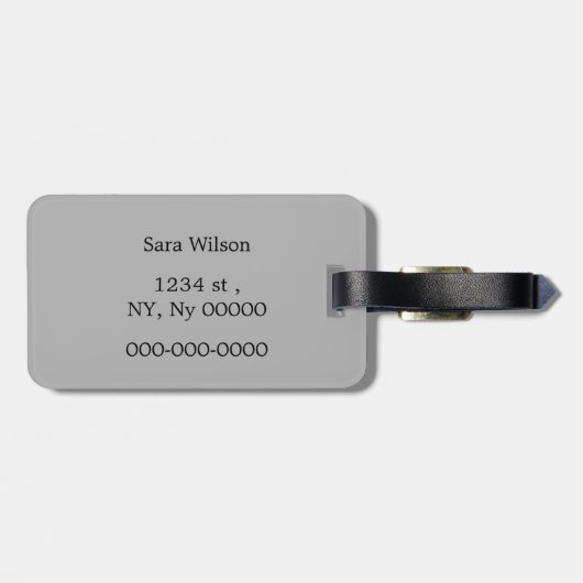 Gepersonaliseerd monogram Quatrefoil Grijs en Wit Bagagelabel (Achterkant horizontaal)