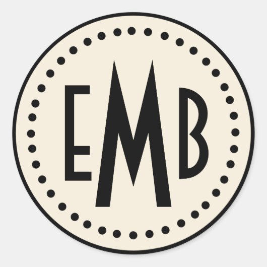 Gepersonaliseerd monogram ronde Sticker (ei/blok)( (Voorkant)