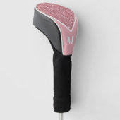 Gepersonaliseerd monogram roze glitter golfheadcover (Schuin)