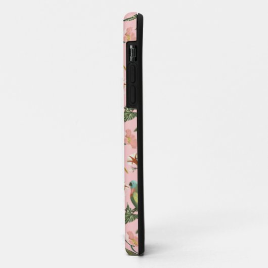 Gepersonaliseerd monogram roze parrot Case-Mate iPhone case (Achterkant/links)