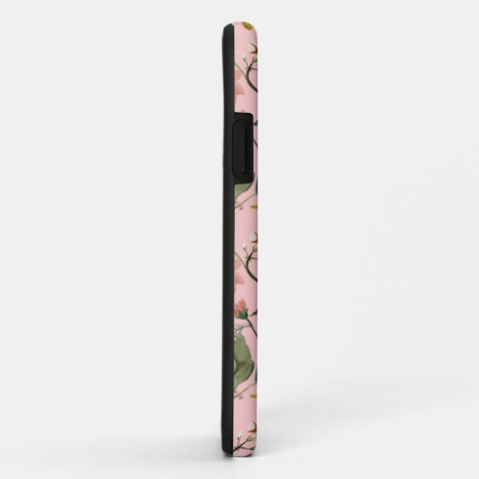 Gepersonaliseerd monogram roze parrot Case-Mate iPhone case (Achterkant/rechts)
