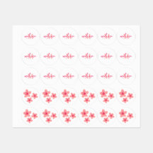 Gepersonaliseerd monogram Roze Sakura blauw tartan