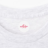 Gepersonaliseerd monogram Roze Sakura blauw tartan Labels (Aangebracht)