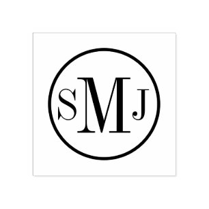 Gepersonaliseerd monogram 	rubberstempel