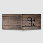 Gepersonaliseerd Monogram Rustiek Houten Script Br Gastenboek (Volledig)