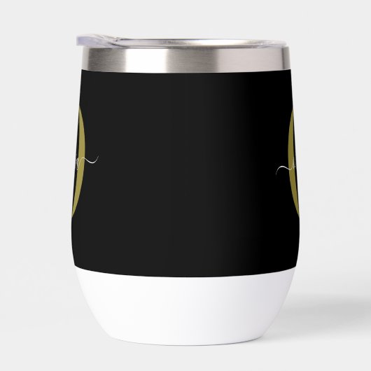 Gepersonaliseerd monogram Script Name Black White  (Rechts)