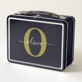 Gepersonaliseerd monogram Script Name Black White 