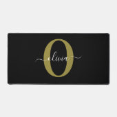 Gepersonaliseerd monogram Script Name Black White  Bureaumat (Voorkant)