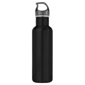 Gepersonaliseerd monogram Script Name Black White  Waterfles (Achterkant)
