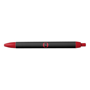 Gepersonaliseerd monogram Script Name Black White Zwarte Inkt Pen