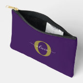 Gepersonaliseerd Monogram Script Name Paars White Etui (Open)