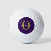 Gepersonaliseerd Monogram Script Name Paars White  Golfballen (Voorkant)