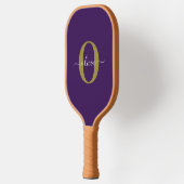 Gepersonaliseerd Monogram Script Name Paars White Pickleball Paddle (Links)