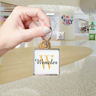Gepersonaliseerd monogram sleutelhanger