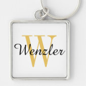 Gepersonaliseerd monogram sleutelhanger (Voorkant)