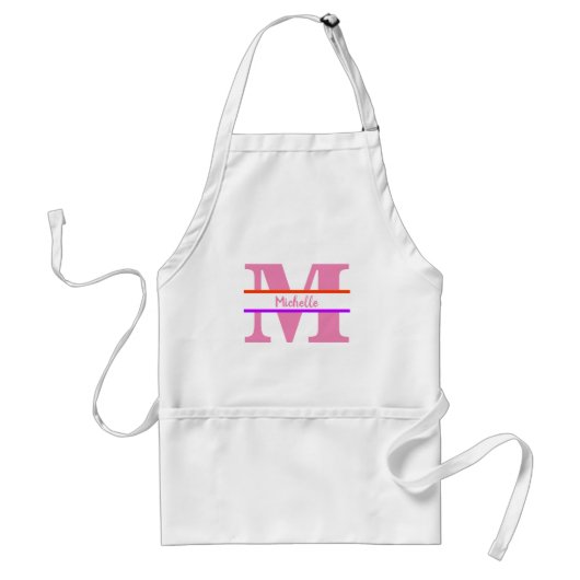 Gepersonaliseerd monogram standaard schort (Voorkant)