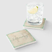 Gepersonaliseerd Monogram Stone Onderzetter (Zijkant)