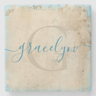 Gepersonaliseerd Monogram Stone Onderzetter