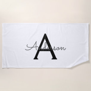 gepersonaliseerd monogram strandlaken